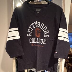 Champion Gettysburg College Men’s Shirt Navy White Size L - NCAA Fan Apparel